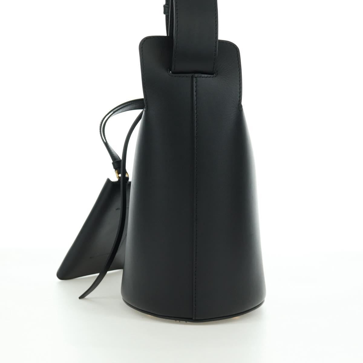 Burberry Supple Bucket Leather, Black, Leather, Handbag