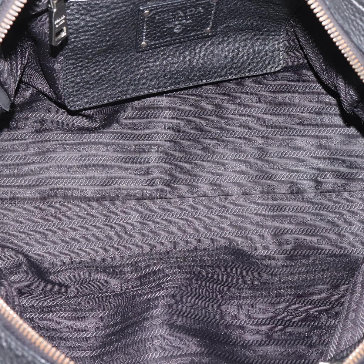 Prada Convertible Zip Satchel Vitello Daino, Black, Leather, Handbag