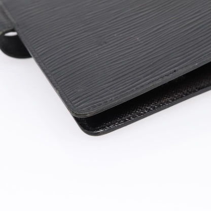 Louis Vuitton Agenda Cover Epi Leather, Black, Leather, Wallet