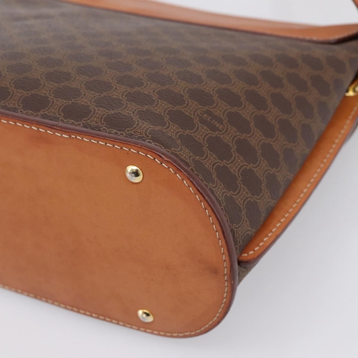 Celine Macadam Leather, Brown, Canvas, Shoulder Bag