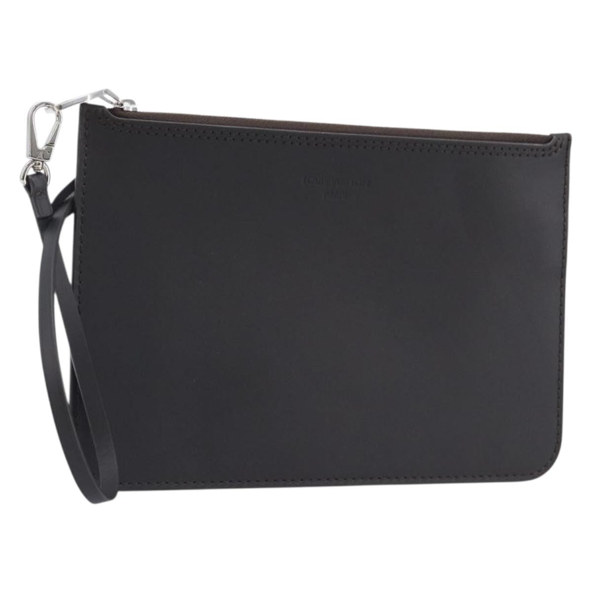 Louis Vuitton Neverfull Pochette Leather, Brown, Leather, Clutch