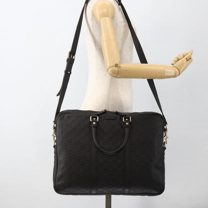 Gucci Convertible Guccissima Leather, Black, Leather, Briefcase