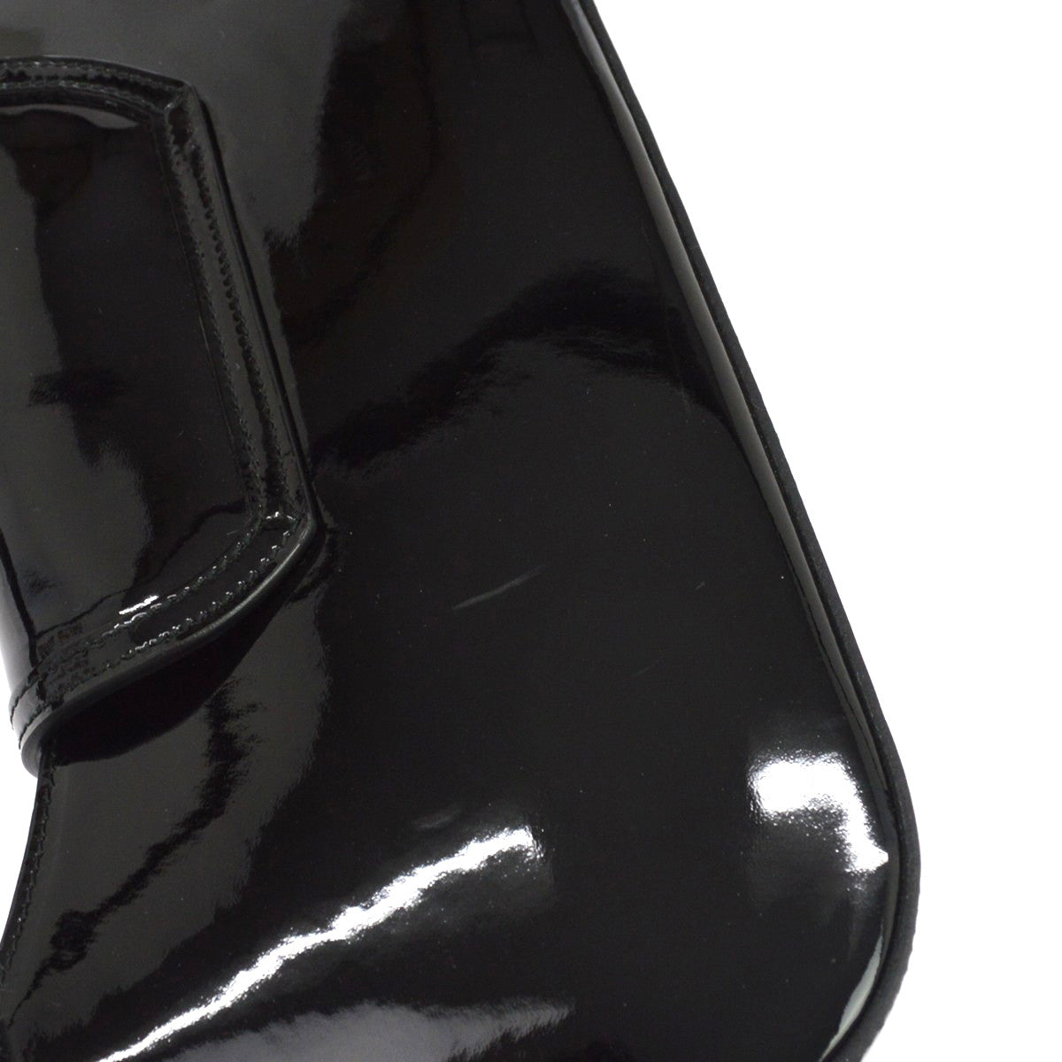 Salvatore Ferragamo Vintage Gancini Hobo Leather, Black, Patent Leather, Shoulder Bag