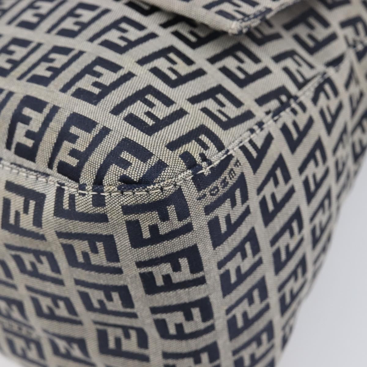 Fendi Zucchino Canvas Mamma Baguette Canvas, Navy, Canvas, Shoulder Bag