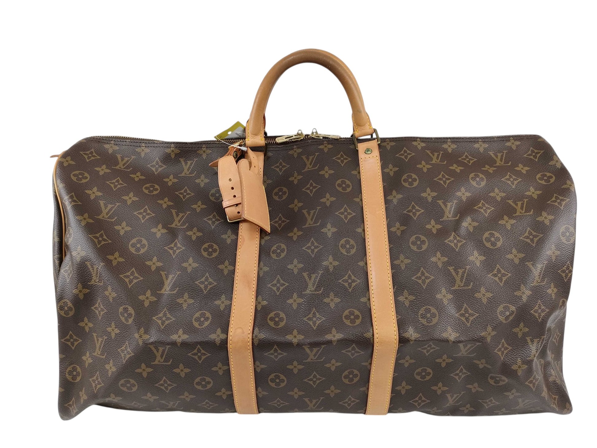 Louis Vuitton Keepall Bag Monogram Canvas, Brown, Leather, Travel Bag