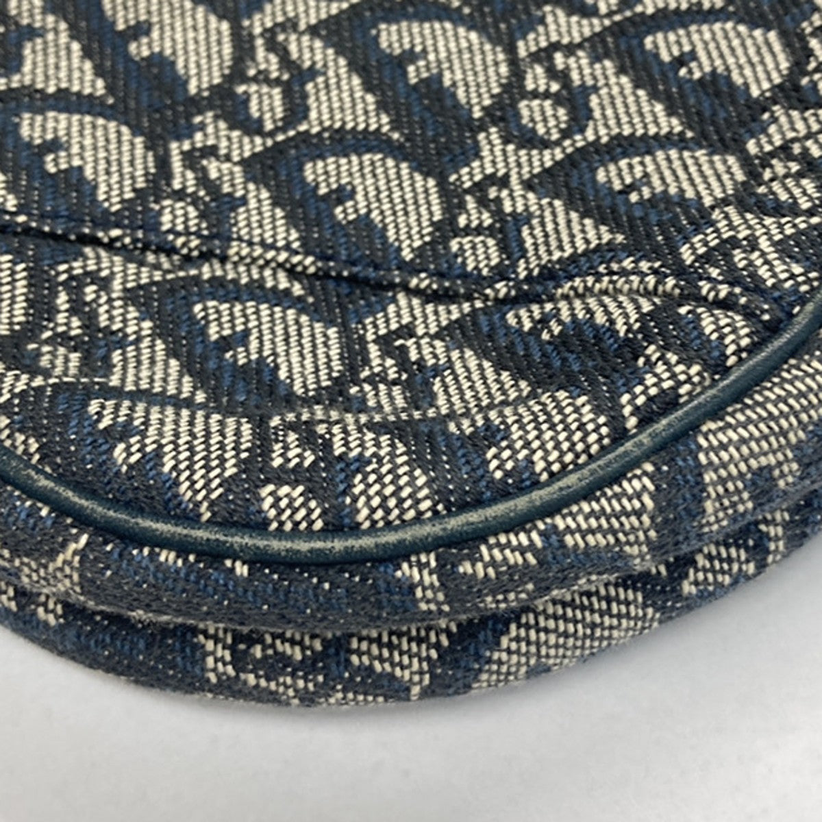 Christian Dior Vintage Saddle Diorissimo Canvas, Navy, Canvas, Handbag