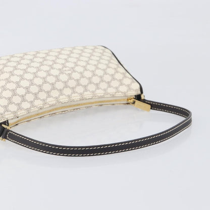 Celine Triomphe Macadam Zip Shoulder Bag Canvas, White, PVC, Clutch