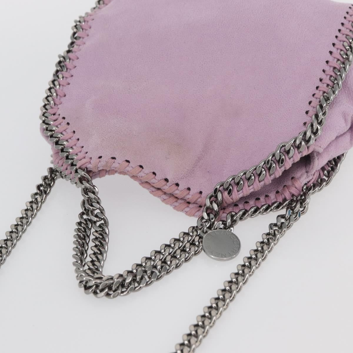 Stella McCartney Falabella Fold Over Shaggy Deer, Pink, Polyester, Crossbody Bag