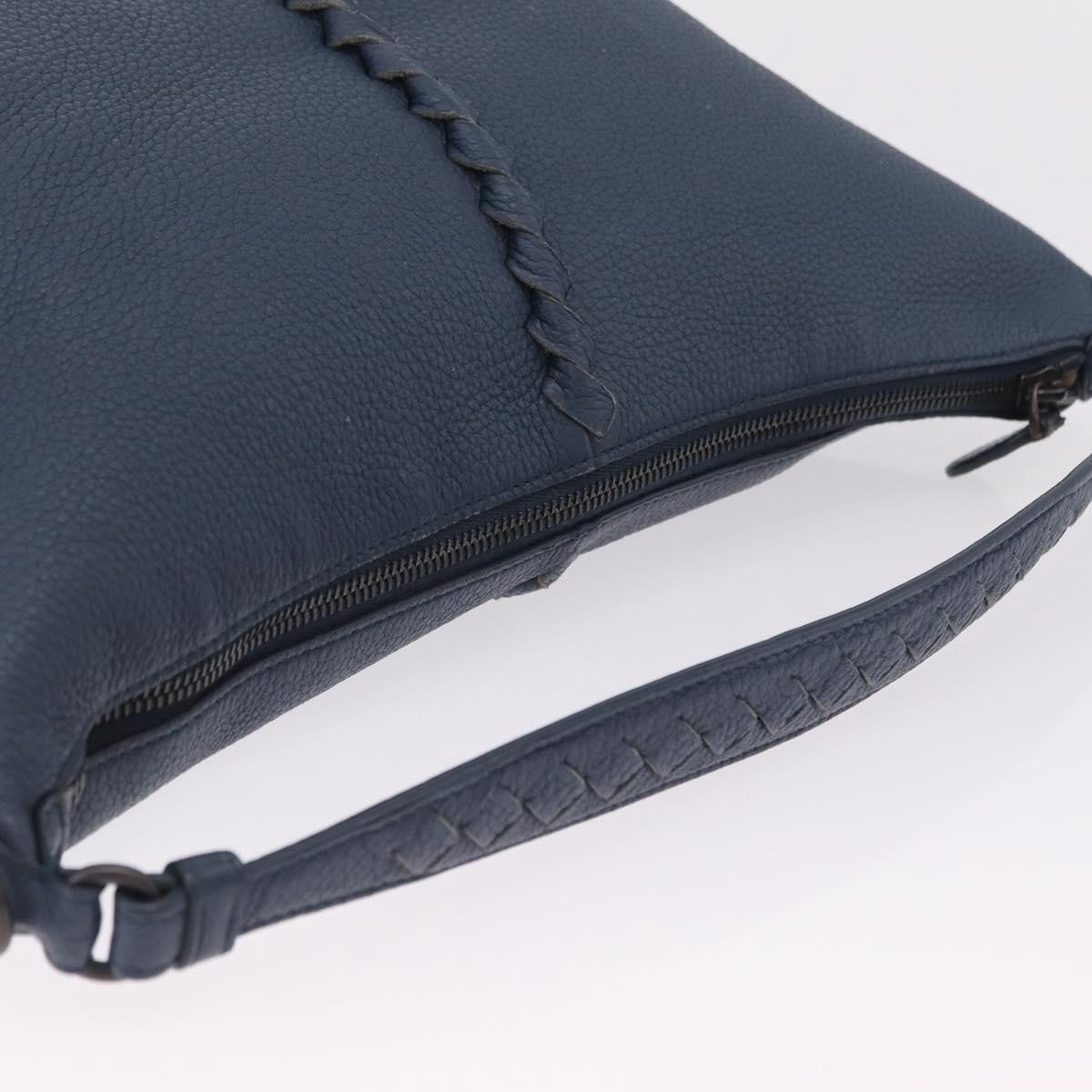 Bottega Veneta Zip Hobo Cervo with Intrecciato Detail, Blue, Leather, Shoulder Bag