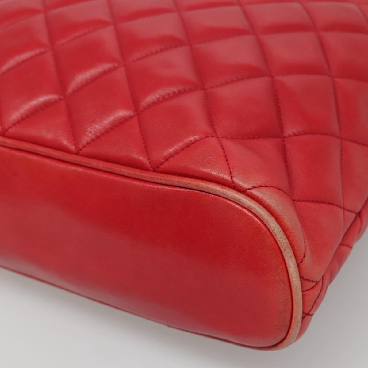 Chanel Chanel vintage cc chain leather, RED, LEATHER, Shoulder bag