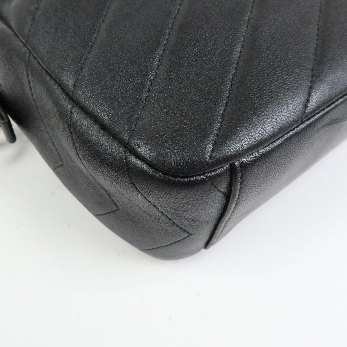 Chanel Camera Chevron Lambskin, Black, Leather, Handbag