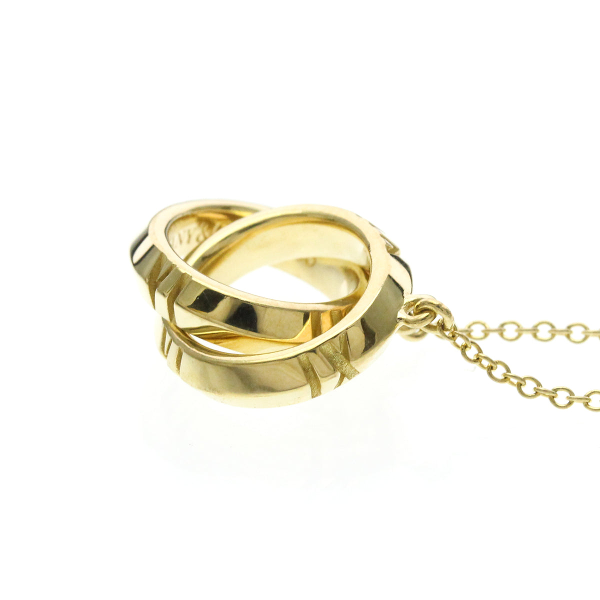 Tiffany & Co. Atlas X Closed Interlocking Pendant 18K Yellow Gold, Gold, Yellow Gold, Necklace