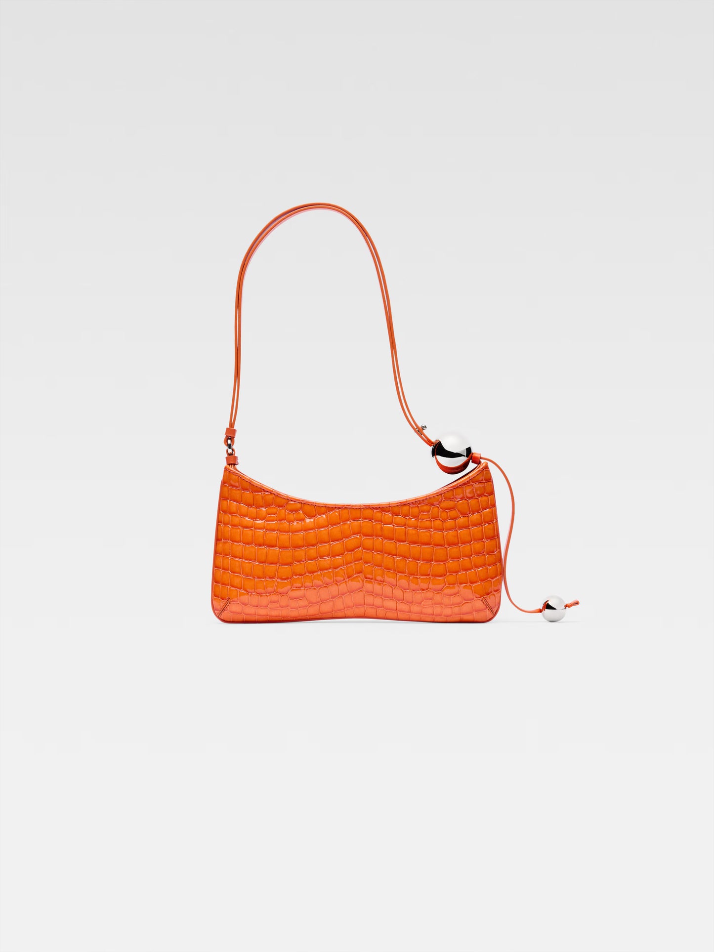 Jacquemus Le Bisou Perle Shoulder Bag Leather, ORANGE, LEATHER, Shoulder bag