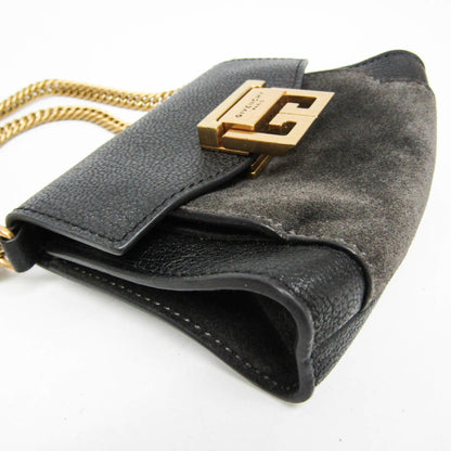Givenchy GV3 Flap Leather with Suede, Black, Leather, Handbag