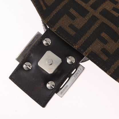 Fendi Zucchino Mamma Baguette Canvas, Brown, Canvas, Shoulder Bag