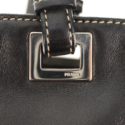 Prada Nappa Acciaio Tote bag, BLACK, LEATHER, Tote bag
