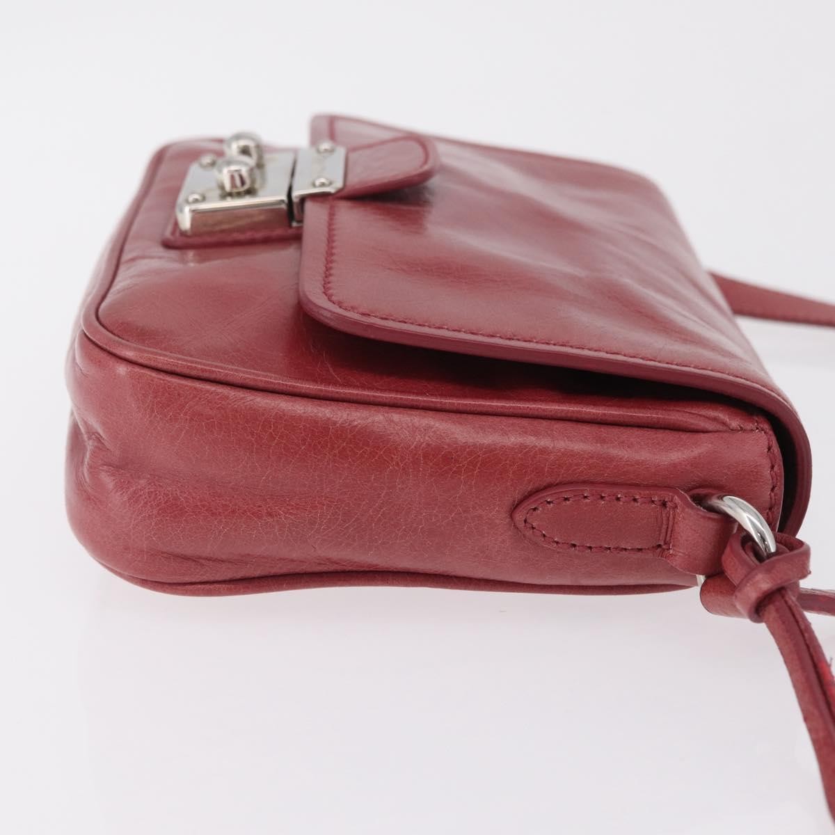 Miu Miu Madras Shoulder Leather, Pink, Leather, Crossbody Bag