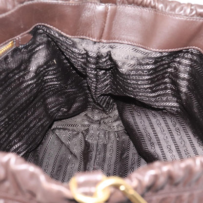 Prada Gaufre Nappa Leather, Brown, Leather, Tote Bag