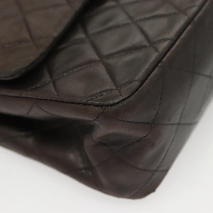 Chanel Vintage Classic Double Flap Bag Quilted Lambskin, BLACK, LEATHER, Shoulder bag
