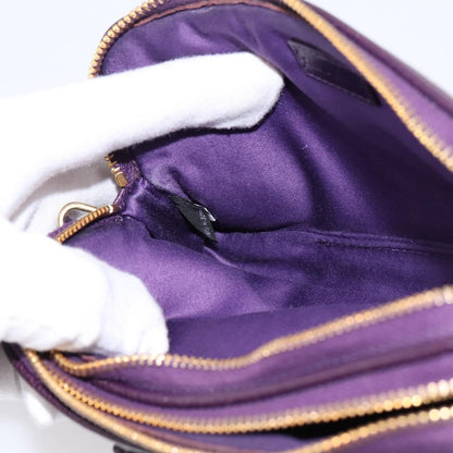 Miu Miu Double Zip Pochette Printed Leather, Purple, Leather, Clutch