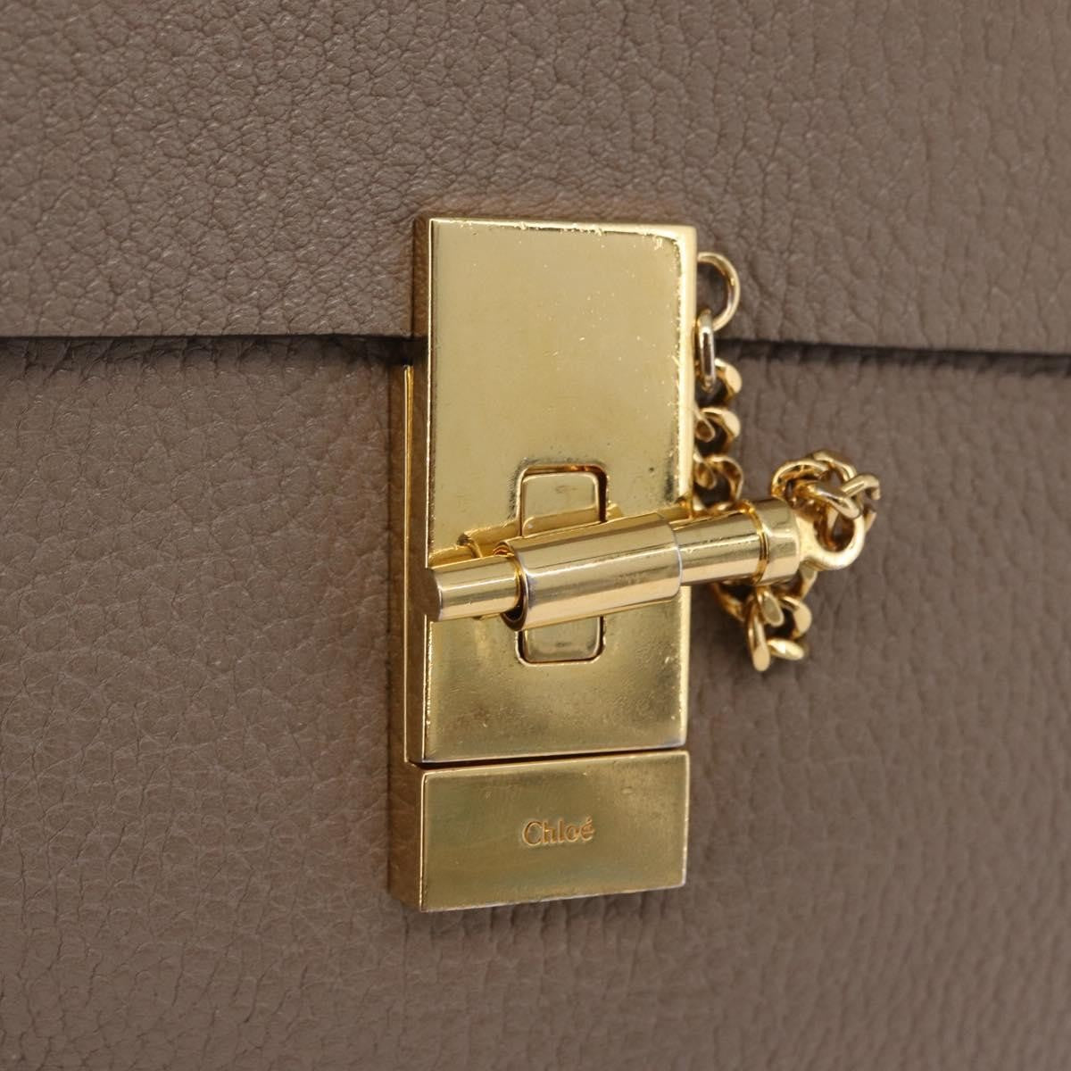 Chloe Drew Leather, Beige, Leather, Crossbody Bag