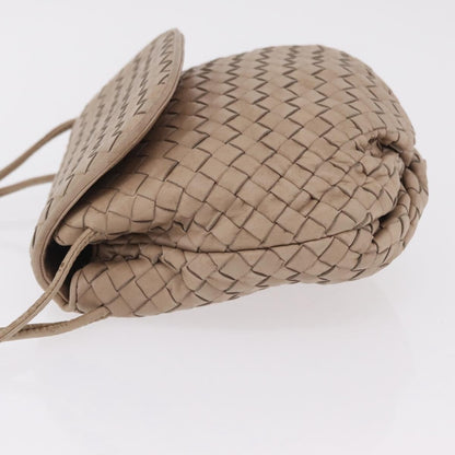 Bottega Veneta Intrecciato Shoulder Leather, Beige, Leather, Shoulder Bag