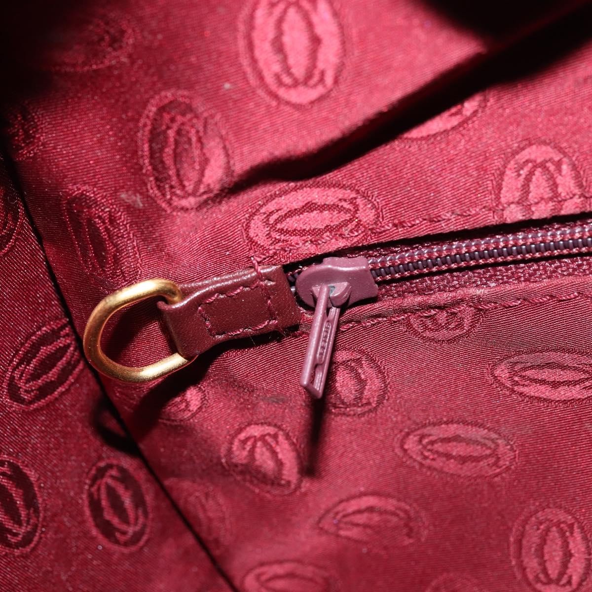 Cartier Vintage must de Cartier Leather, Burgundy, Leather, Shoulder Bag