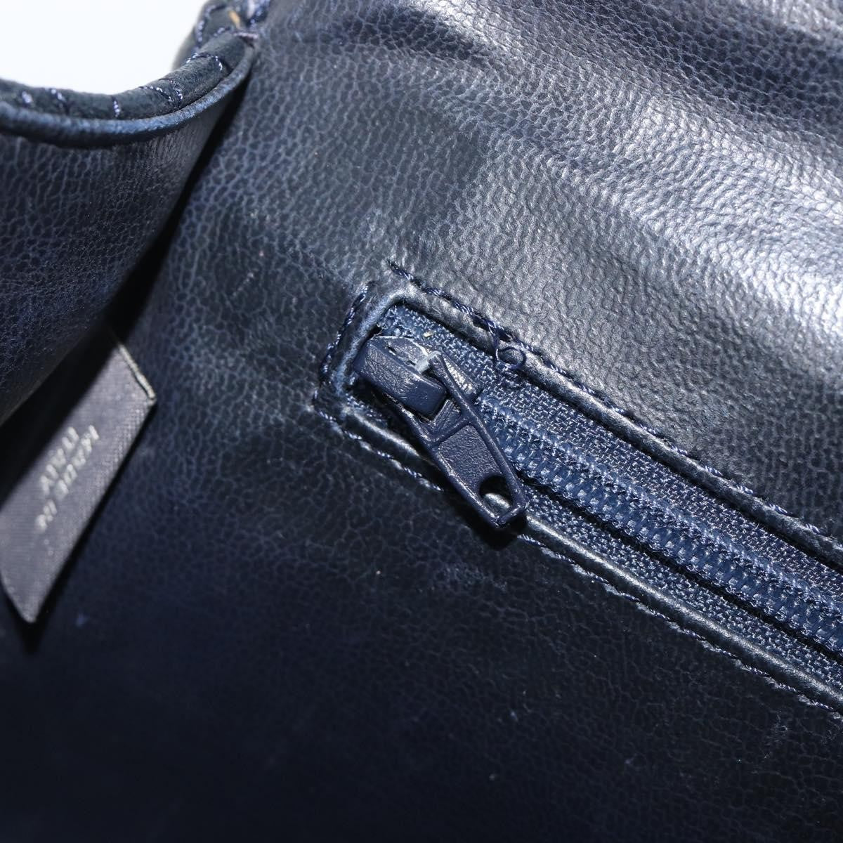 Bally Vintage Quilted Leather, Navy, Leather, Shoulder Bag