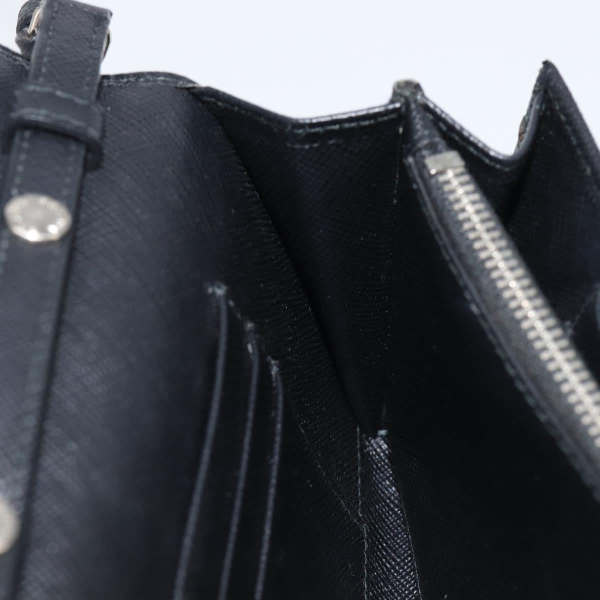 Prada Flap Studded Saffiano Leather, Black, Leather, Crossbody Bag