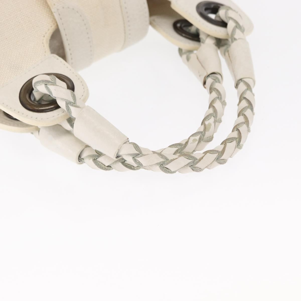 Chloe Vintage Leather, White, Canvas, Handbag