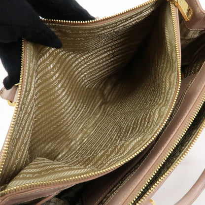 Prada Galliera Saffiano Leather with Applique, Pink, Leather, Handbag