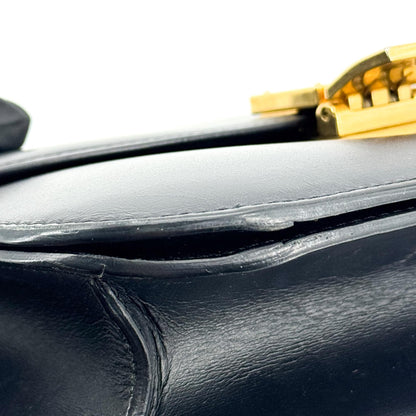 Celine Classic Box Smooth Leather, Black, Leather, Handbag