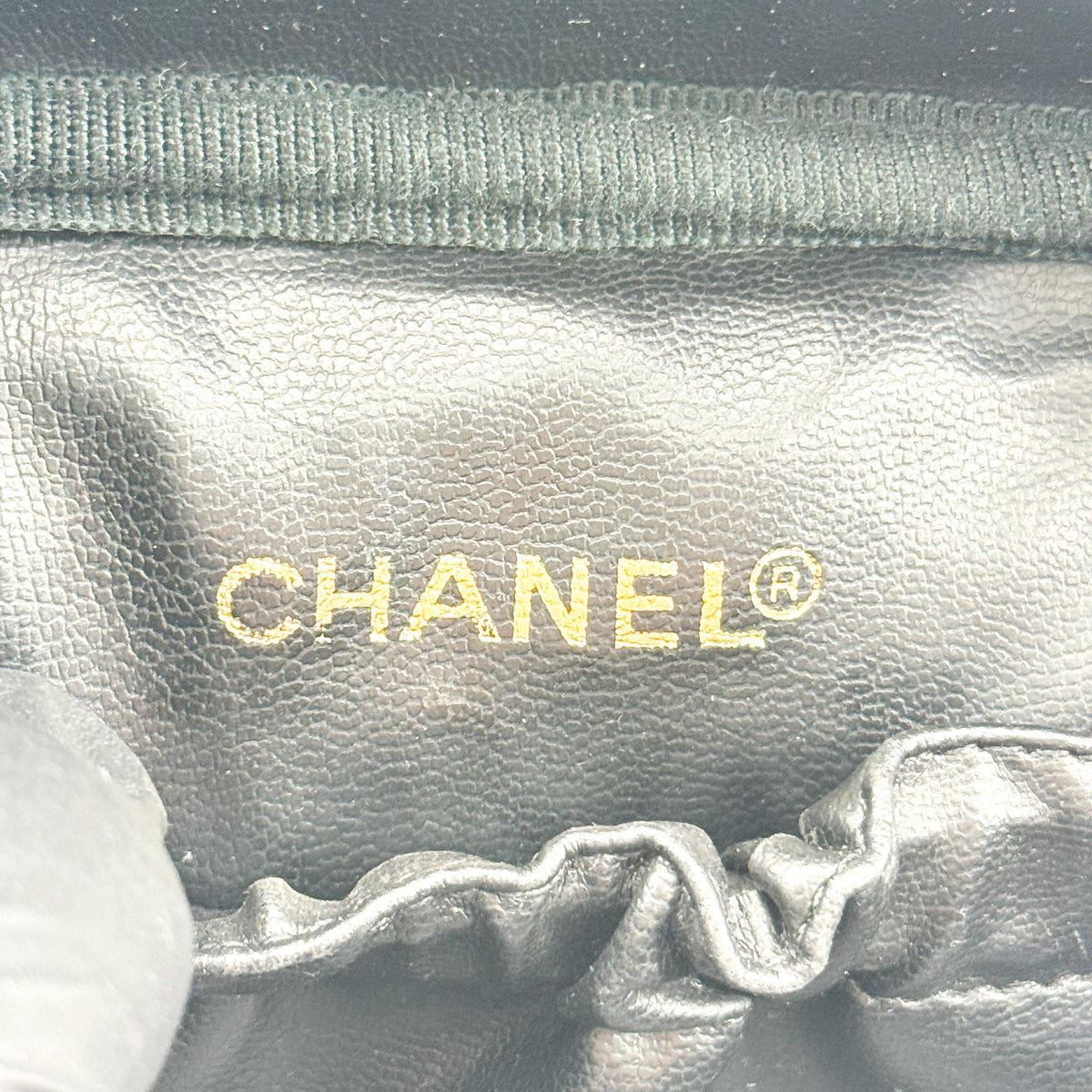 Chanel Vintage Timeless Cosmetic Case Caviar, Black, Leather, Clutch