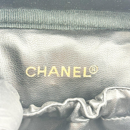 Chanel Vintage Timeless Cosmetic Case Caviar, Black, Leather, Clutch