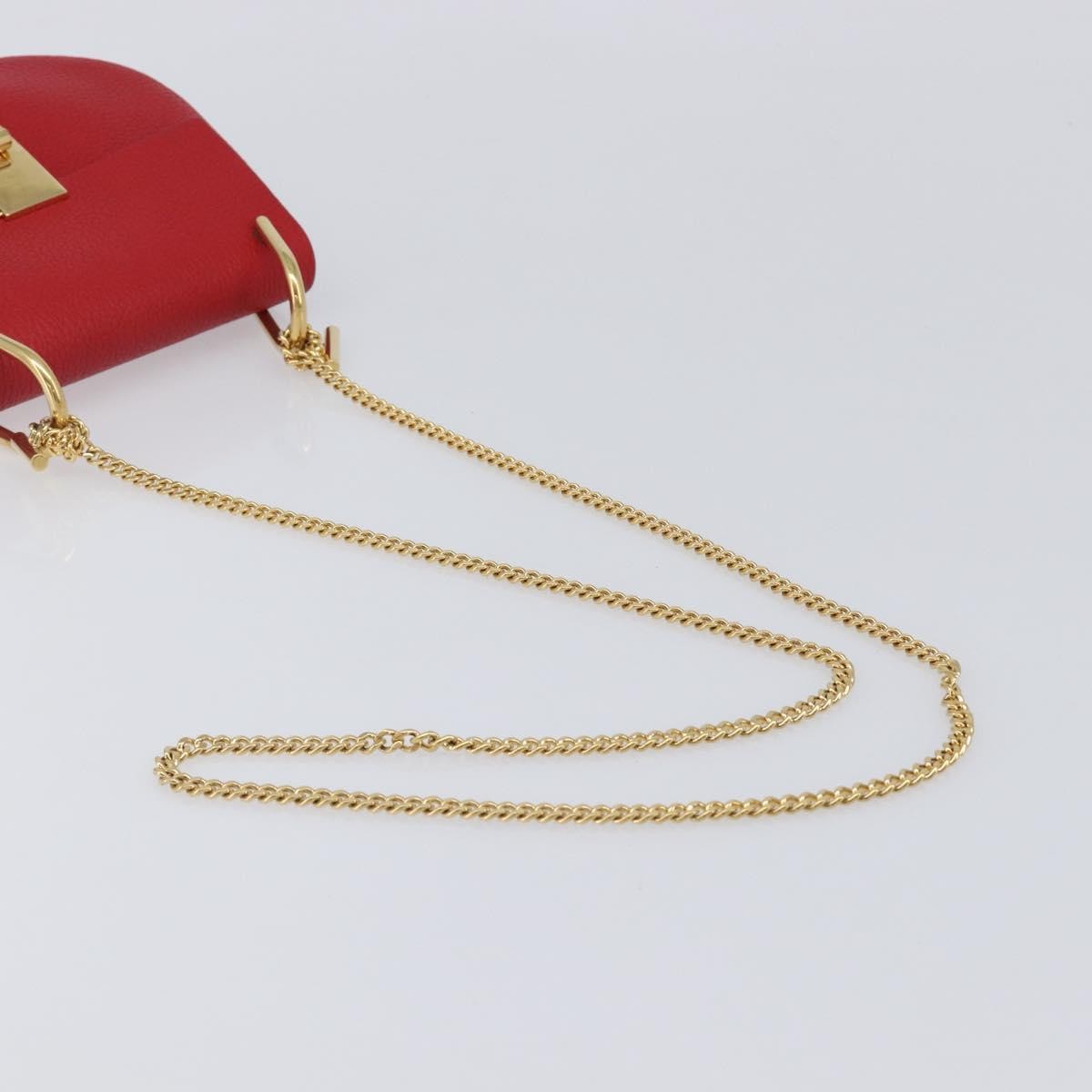 Chloe Drew Leather, Red, Leather, Crossbody Bag