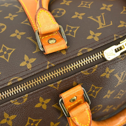 Louis Vuitton Keepall Monogram, Brown, Canvas, Travel Bag