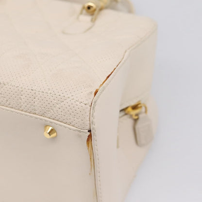 Christian Dior Vintage Leather, White, Leather, Tote Bag