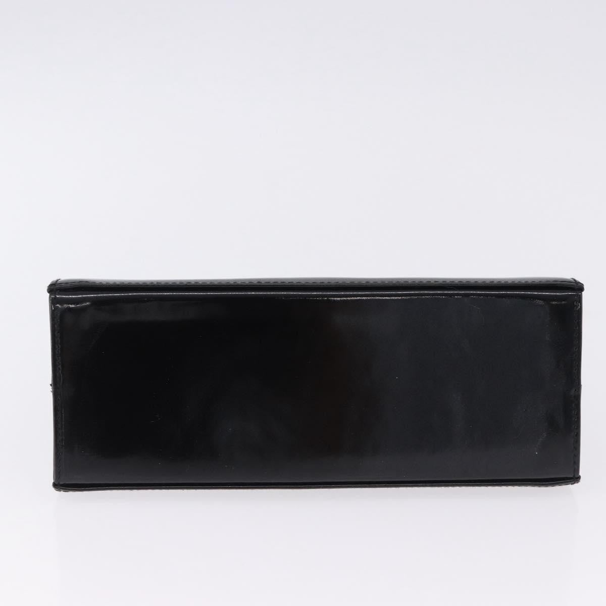 Salvatore Ferragamo Vintage Gancini Chain Patent Leather, Black, Patent Leather, Shoulder Bag