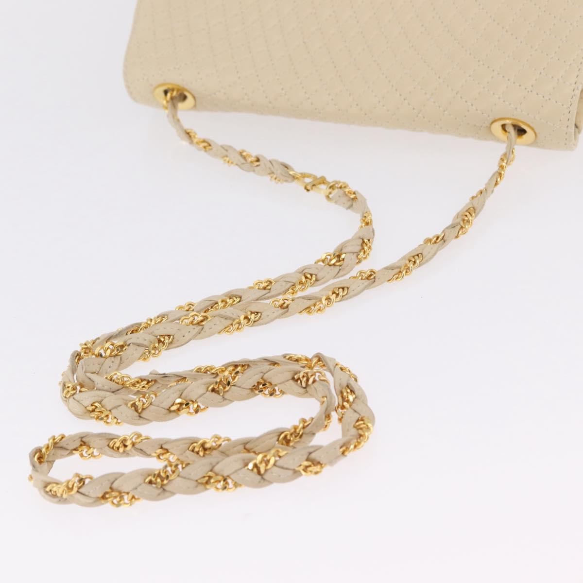 Bally Vintage Chain Quilted Leather, Neutral, Leather, Shoulder Bag