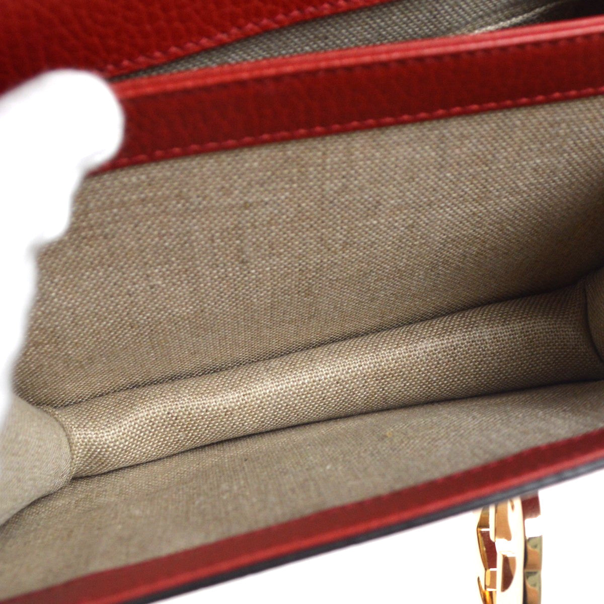 Gucci Interlocking Leather, Red, Leather, Shoulder Bag
