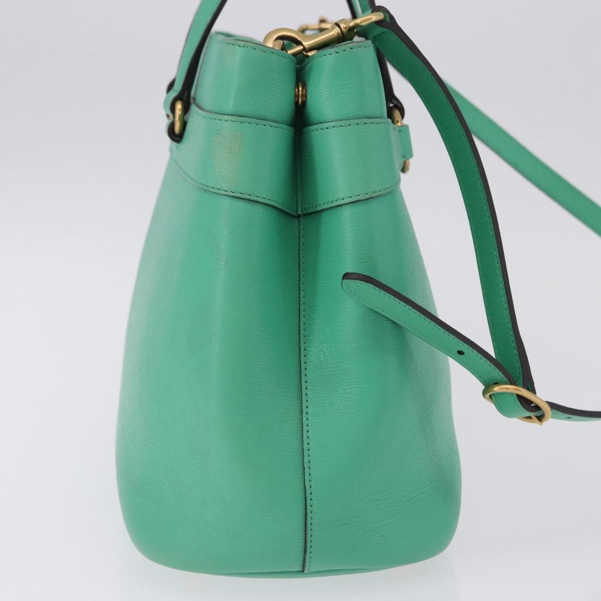 Gucci Bright Bit Convertible Leather, Green, Leather, Tote Bag