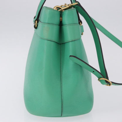 Gucci Bright Bit Convertible Leather, Green, Leather, Tote Bag