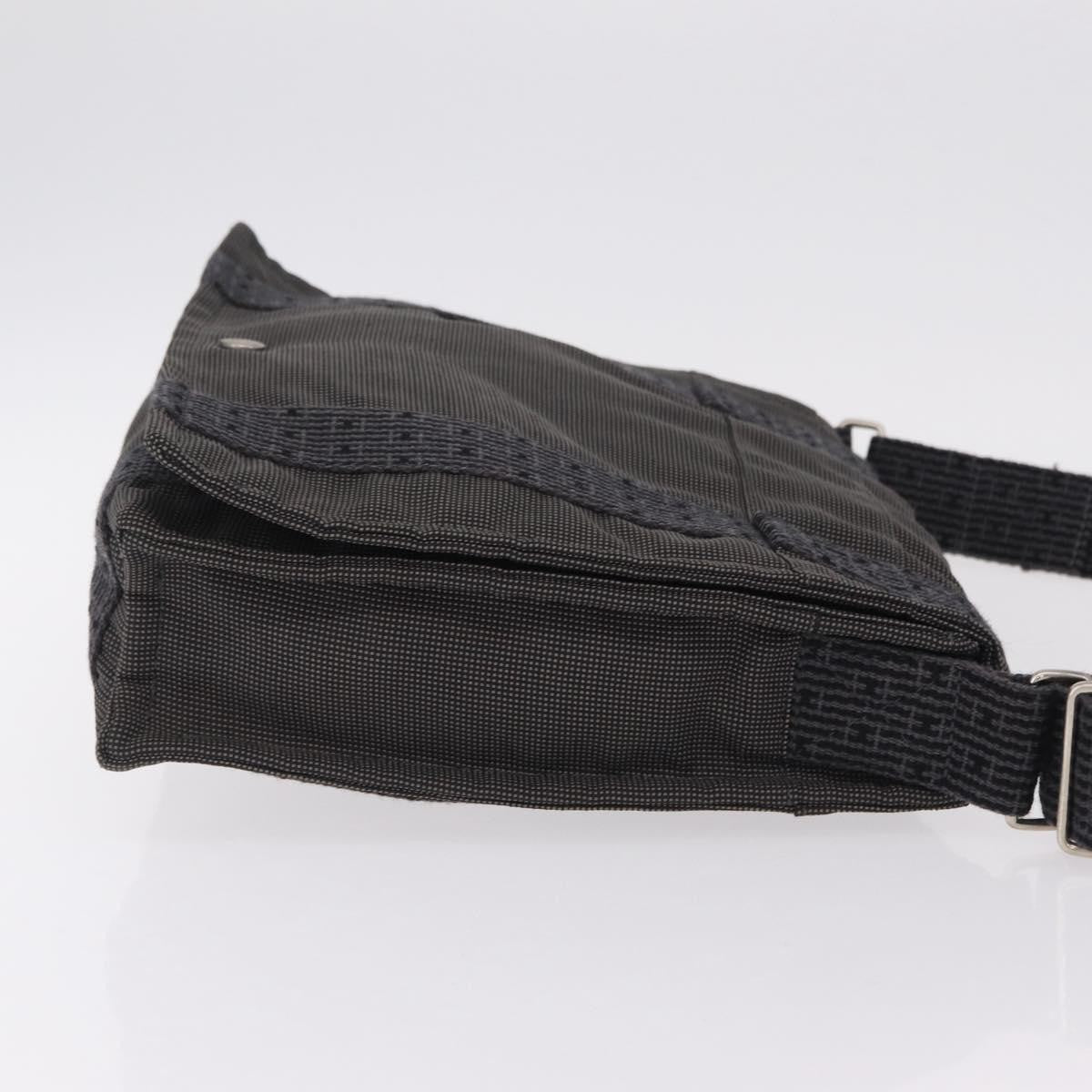 Hermes Fourre Tout Besace Messenger Toile, Gray, Canvas, Handbag