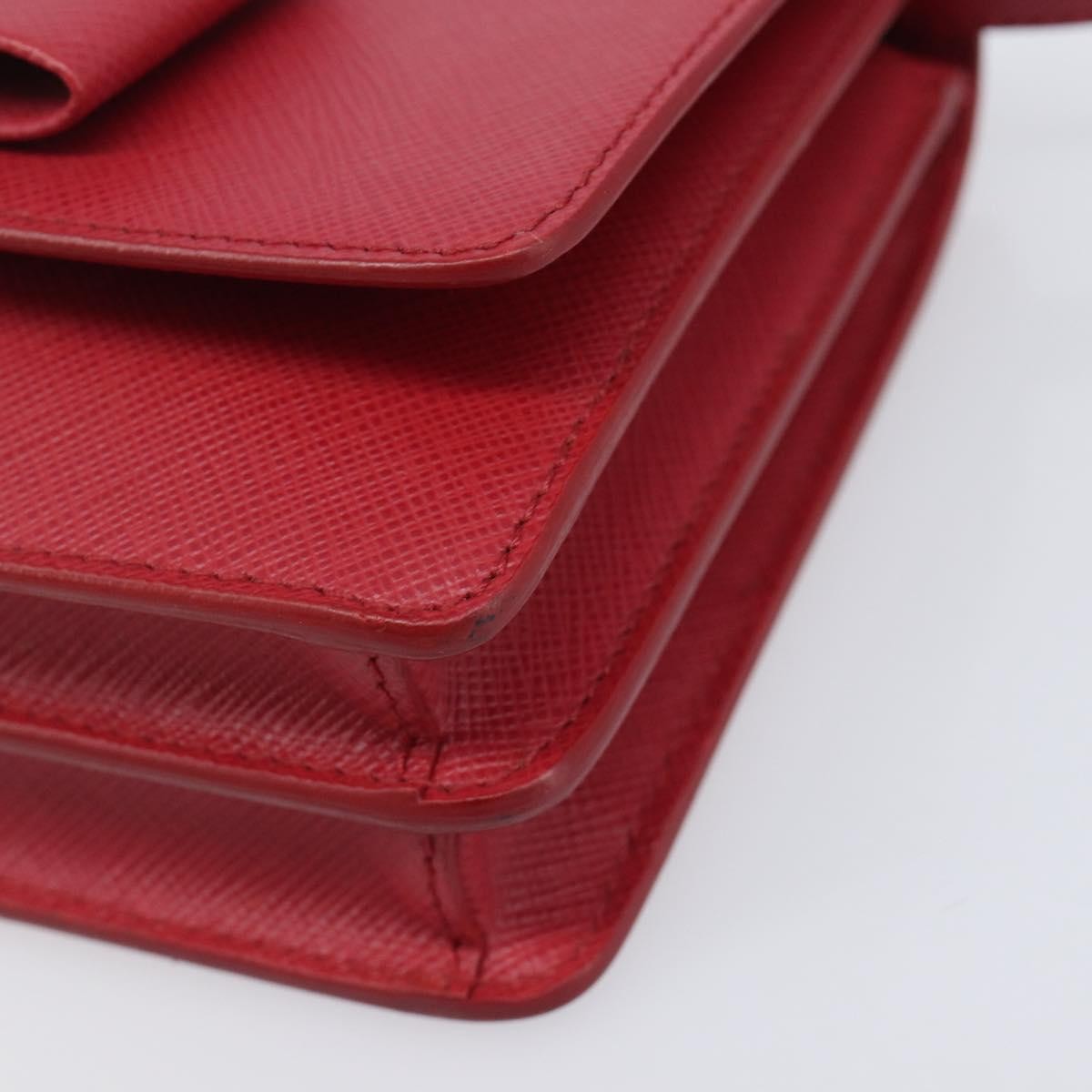 Prada Bow Wallet on Strap Saffiano Leather, Red, Leather, Crossbody Bag