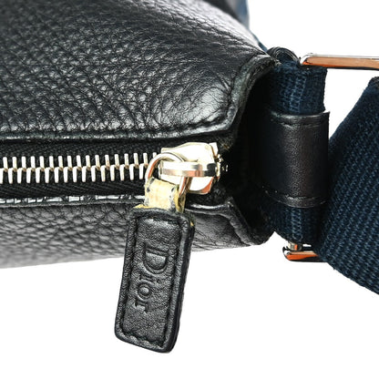 Christian Dior Vintage Street Chic Messenger Diorissimo Canvas and Leather, Black, Canvas, Shoulder Bag