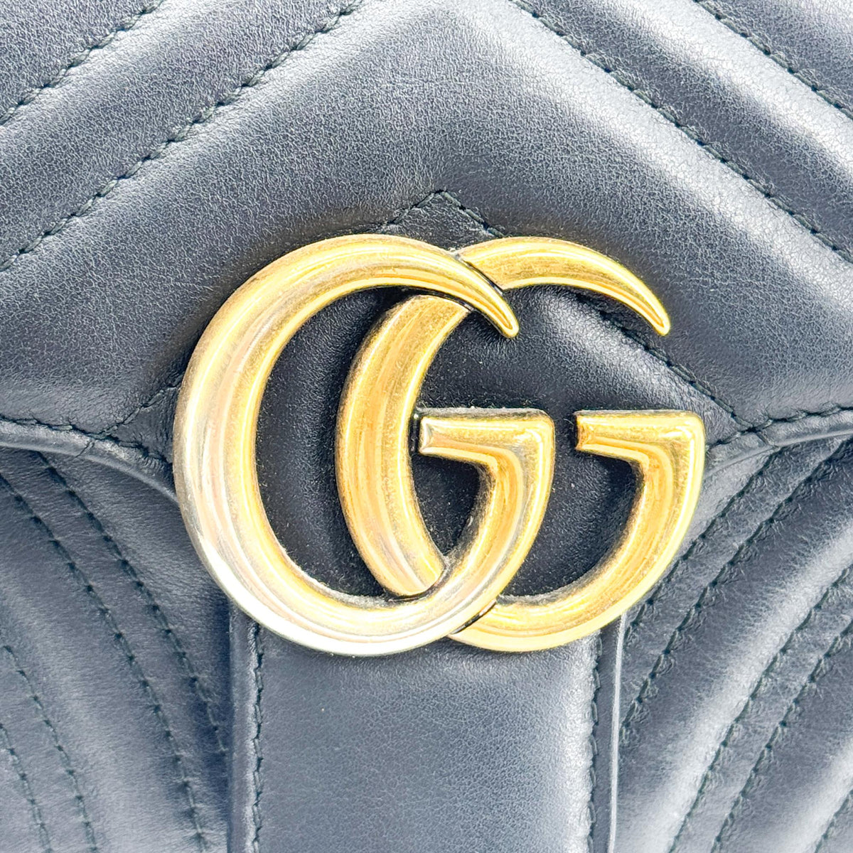 Gucci GG Marmont Flap Matelasse Leather, Black, Leather, Handbag