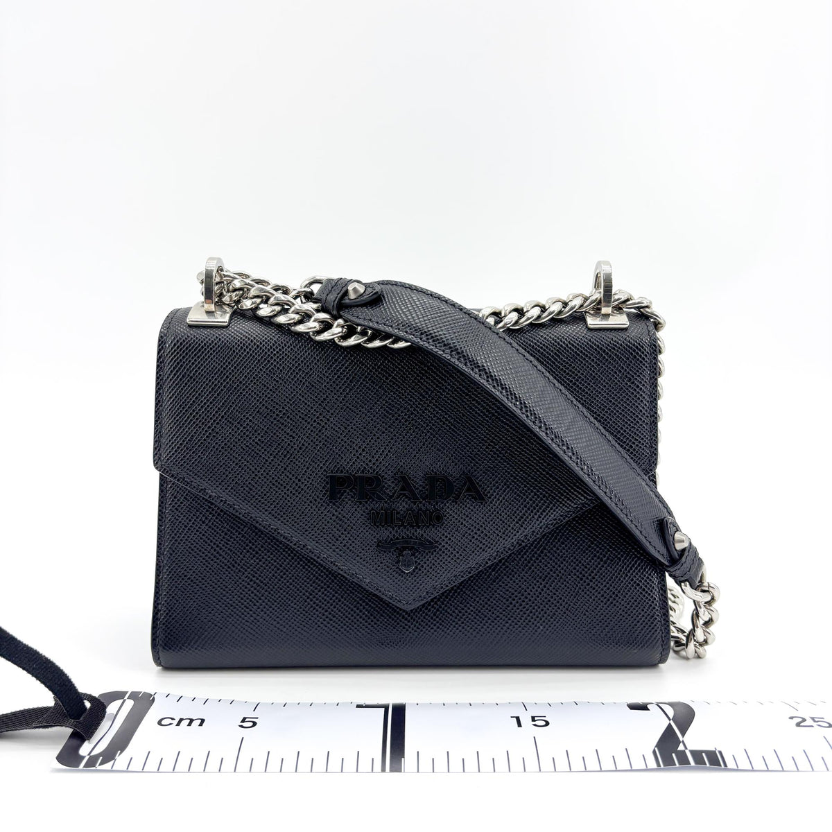 Prada Monochrome Saffiano Leather, Black, Leather, Tote Bag