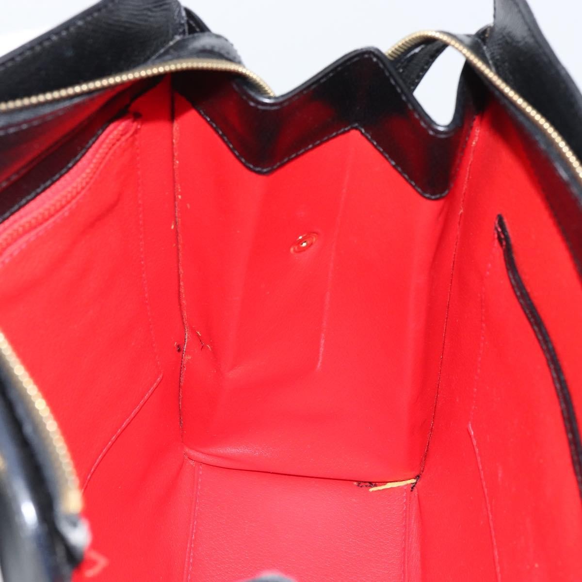Celine Vintage turn lock shoulder Leather, Black, Leather, Handbag