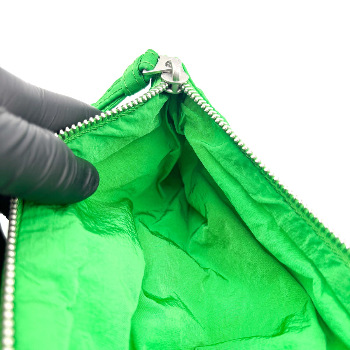 Bottega Veneta Padded Tech Cassette Intrecciato Nylon, Green, Nylon, Crossbody Bag
