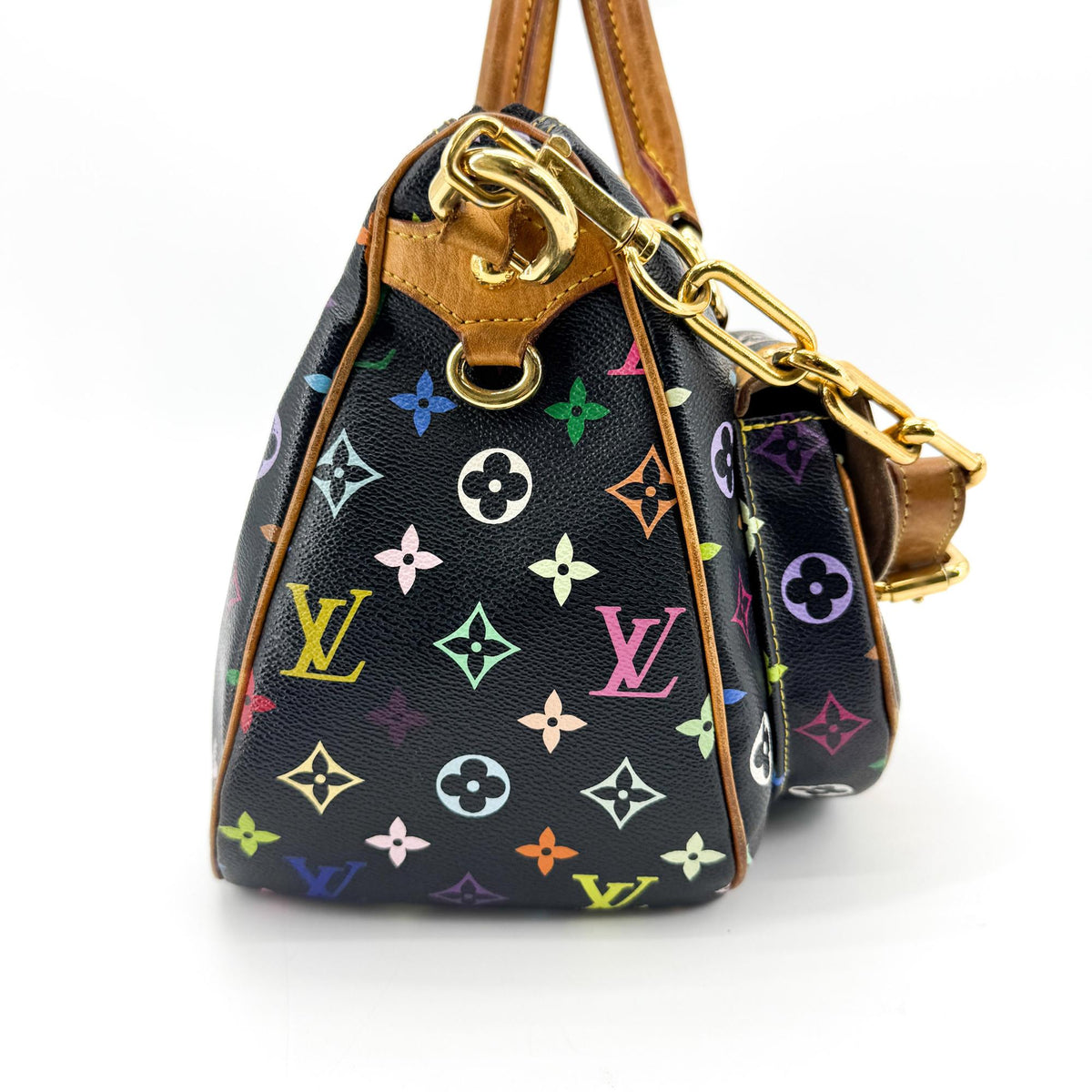 Louis Vuitton Rita Monogram Multicolor, Black, Canvas, Handbag